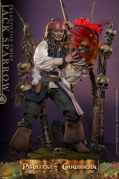 HOT TOYS - Pirates of the Caribbean: Dead Man's Chest Action DX Figure 1/6 Pelegostos Chief Jack Sparrow