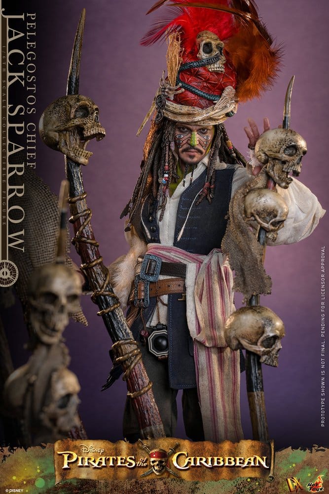 HOT TOYS - Pirates of the Caribbean: Dead Man's Chest Action DX Figure 1/6 Pelegostos Chief Jack Sparrow