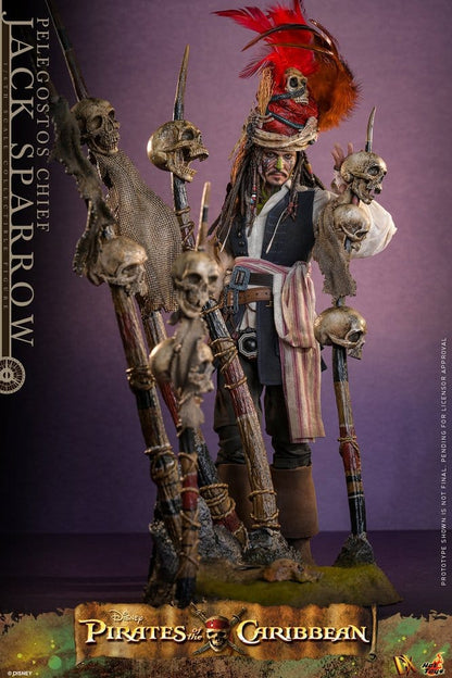 HOT TOYS - Pirates of the Caribbean: Dead Man's Chest Action DX Figure 1/6 Pelegostos Chief Jack Sparrow