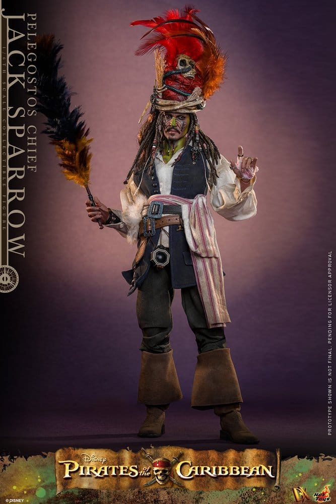 HOT TOYS - Pirates of the Caribbean: Dead Man's Chest Action DX Figure 1/6 Pelegostos Chief Jack Sparrow