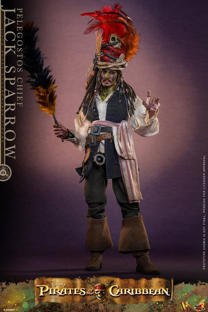 HOT TOYS - Pirates of the Caribbean: Dead Man's Chest Action DX Figure 1/6 Pelegostos Chief Jack Sparrow