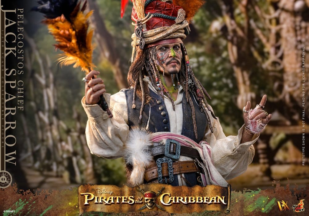 HOT TOYS - Pirates of the Caribbean: Dead Man's Chest Action DX Figure 1/6 Pelegostos Chief Jack Sparrow