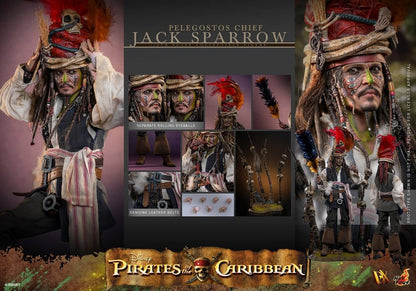 HOT TOYS - Pirates of the Caribbean: Dead Man's Chest Action DX Figure 1/6 Pelegostos Chief Jack Sparrow