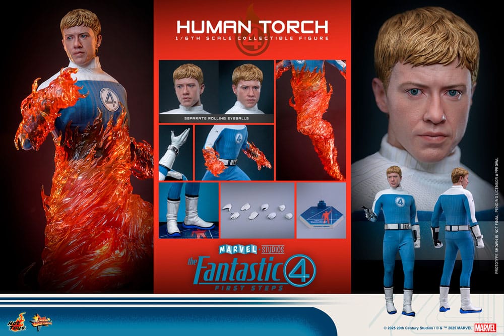 HOT TOYS - The Fantastic Four: First Steps Movie Masterpiece Action Figure 1/6 Human Torch