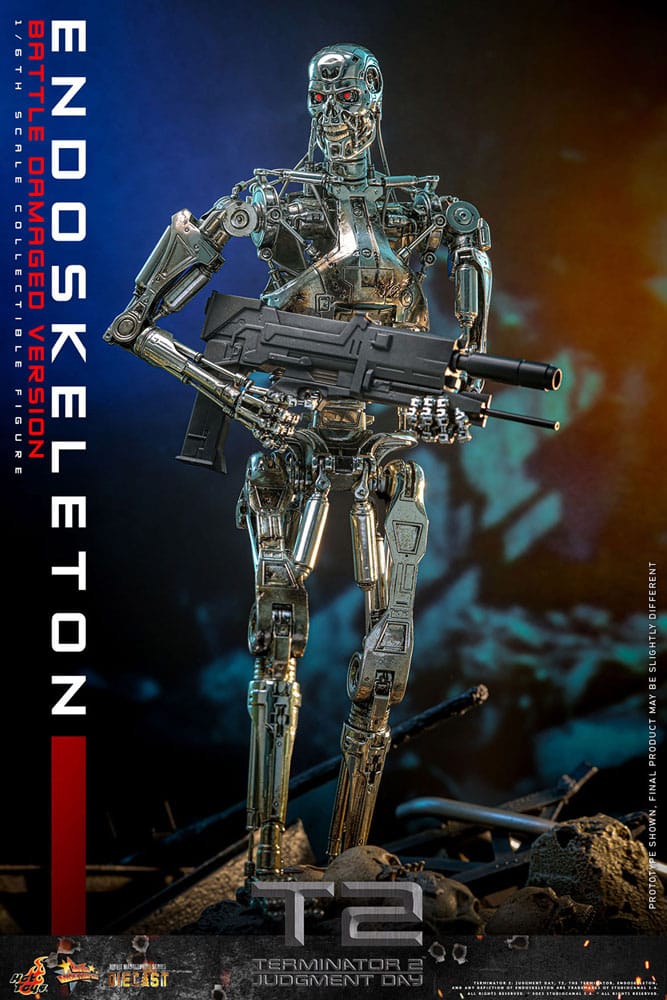 HOT TOYS - Terminator 2: Judgment Day Movie Masterpiece Die-cast Action Figure 1/6 Endoskeleton (Battle Damaged Version)