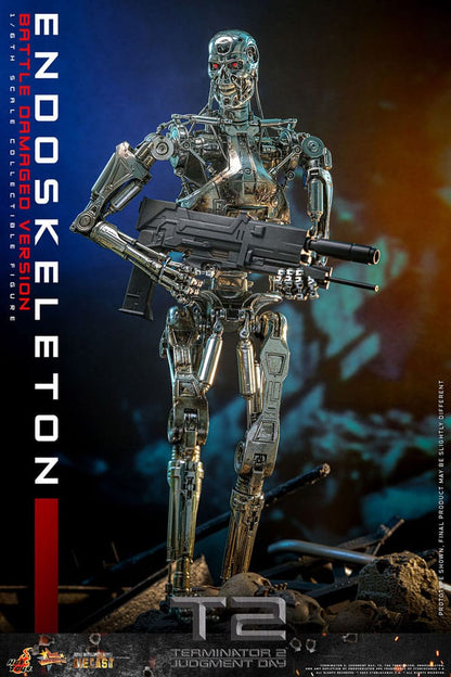 HOT TOYS - Terminator 2: Judgment Day Movie Masterpiece Die-cast Action Figure 1/6 Endoskeleton (Battle Damaged Version)