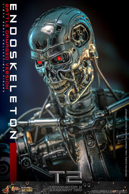 HOT TOYS - Terminator 2: Judgment Day Movie Masterpiece Die-cast Action Figure 1/6 Endoskeleton (Battle Damaged Version)