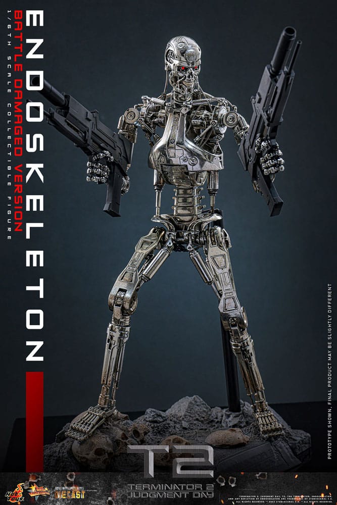 HOT TOYS - Terminator 2: Judgment Day Movie Masterpiece Die-cast Action Figure 1/6 Endoskeleton (Battle Damaged Version)