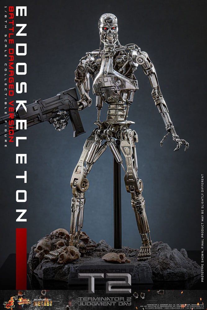 HOT TOYS - Terminator 2: Judgment Day Movie Masterpiece Die-cast Action Figure 1/6 Endoskeleton (Battle Damaged Version)