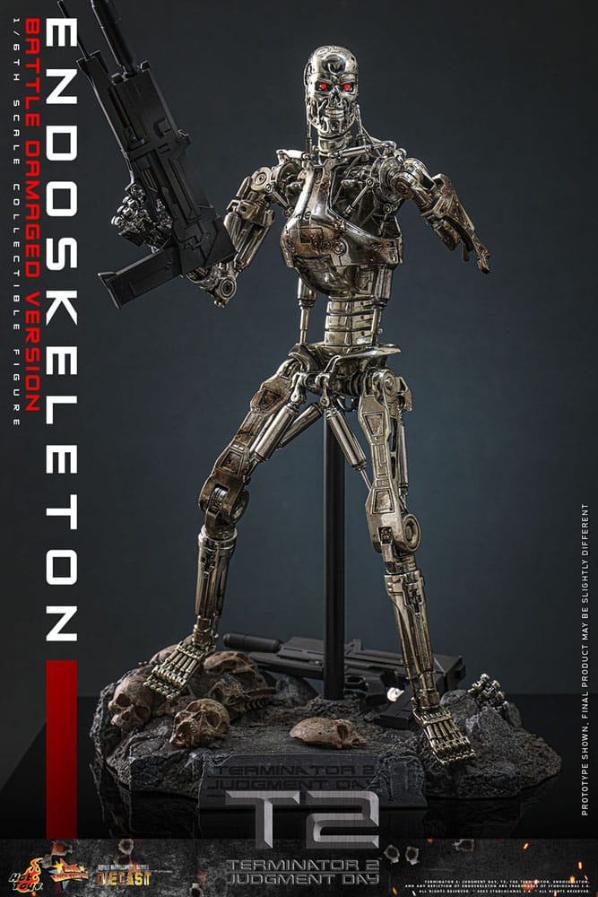 HOT TOYS - Terminator 2: Judgment Day Movie Masterpiece Die-cast Action Figure 1/6 Endoskeleton (Battle Damaged Version)