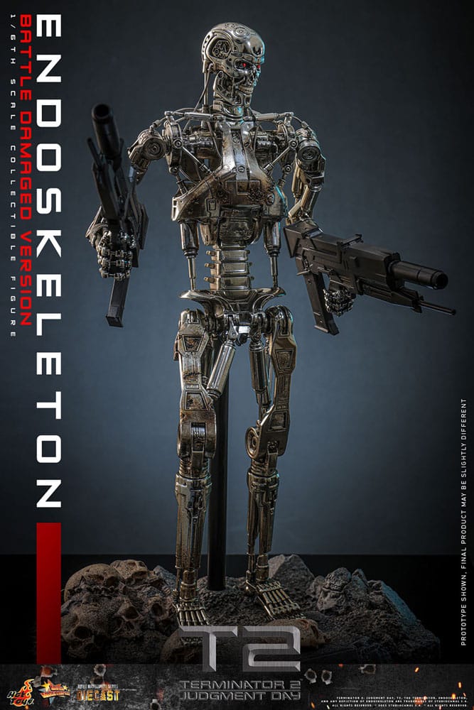 HOT TOYS - Terminator 2: Judgment Day Movie Masterpiece Die-cast Action Figure 1/6 Endoskeleton (Battle Damaged Version)