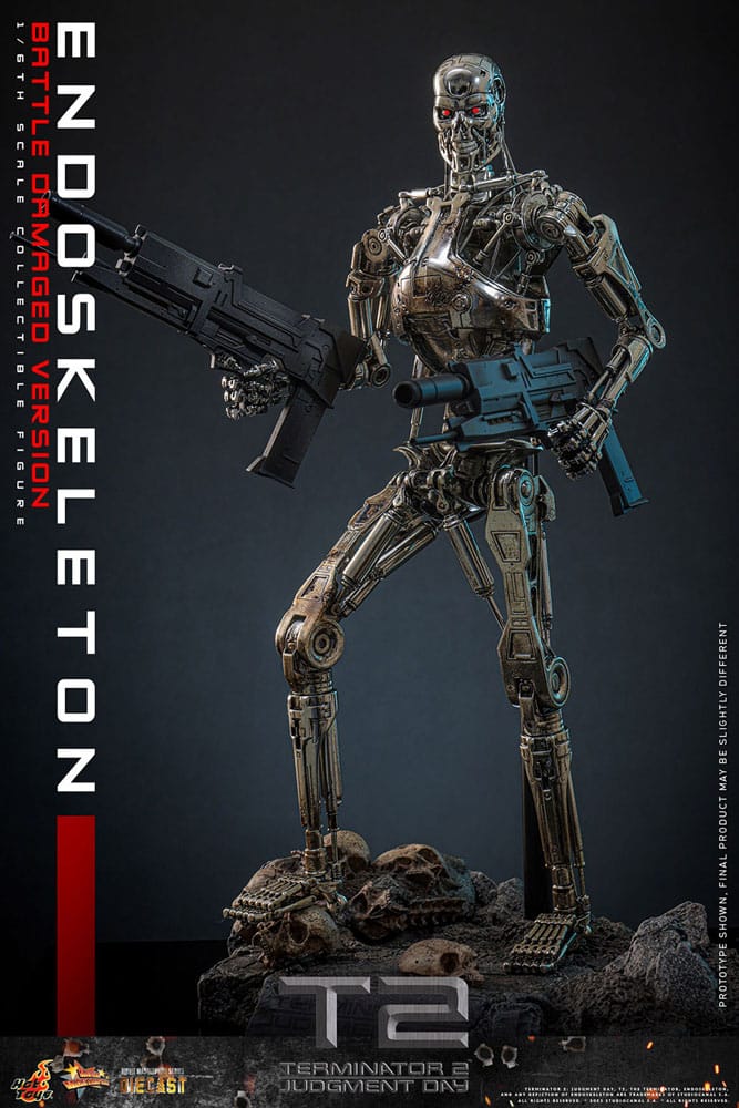 HOT TOYS - Terminator 2: Judgment Day Movie Masterpiece Die-cast Action Figure 1/6 Endoskeleton (Battle Damaged Version)