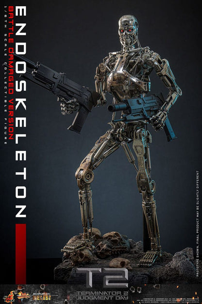 HOT TOYS - Terminator 2: Judgment Day Movie Masterpiece Die-cast Action Figure 1/6 Endoskeleton (Battle Damaged Version)