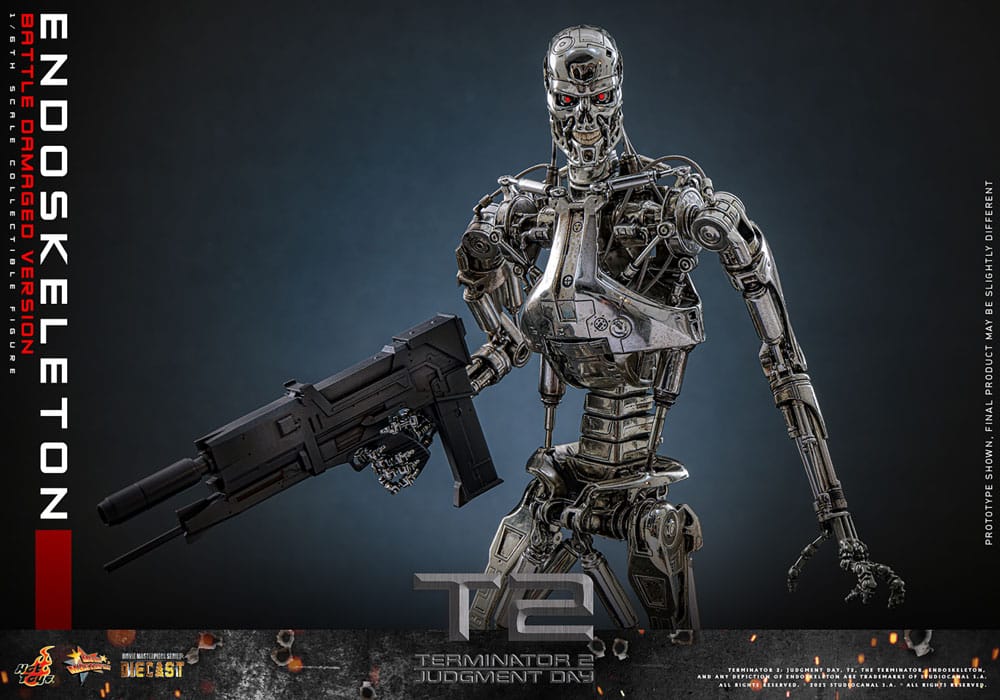 HOT TOYS - Terminator 2: Judgment Day Movie Masterpiece Die-cast Action Figure 1/6 Endoskeleton (Battle Damaged Version)
