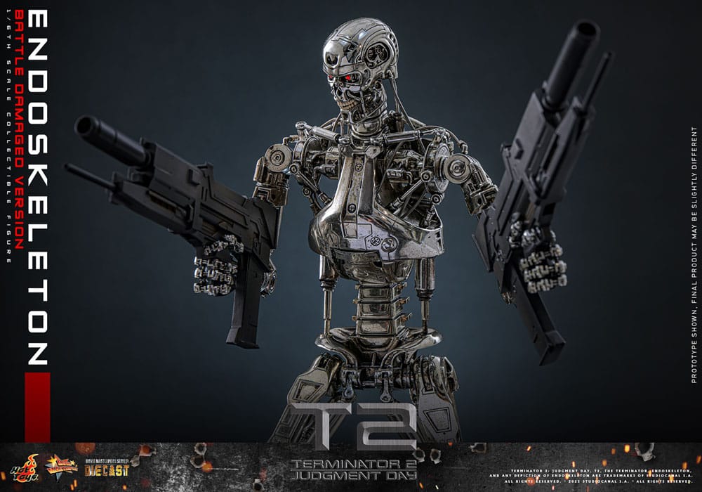 HOT TOYS - Terminator 2: Judgment Day Movie Masterpiece Die-cast Action Figure 1/6 Endoskeleton (Battle Damaged Version)