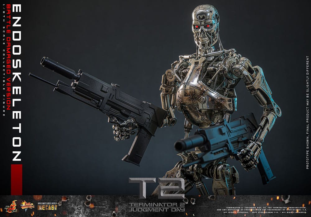 HOT TOYS - Terminator 2: Judgment Day Movie Masterpiece Die-cast Action Figure 1/6 Endoskeleton (Battle Damaged Version)