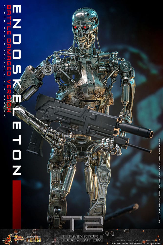 HOT TOYS - Terminator 2: Judgment Day Movie Masterpiece Die-cast Action Figure 1/6 Endoskeleton (Battle Damaged Version)