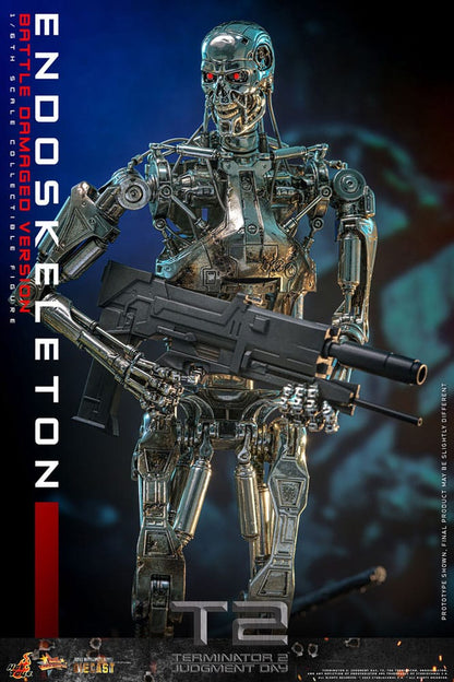 HOT TOYS - Terminator 2: Judgment Day Movie Masterpiece Die-cast Action Figure 1/6 Endoskeleton (Battle Damaged Version)