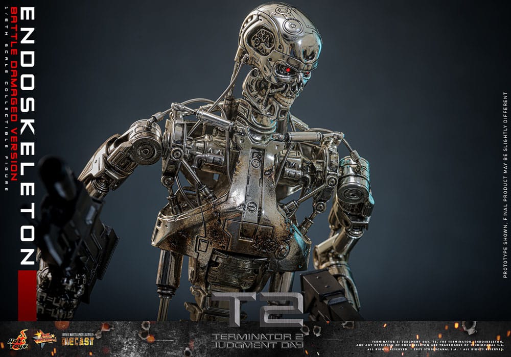 HOT TOYS - Terminator 2: Judgment Day Movie Masterpiece Die-cast Action Figure 1/6 Endoskeleton (Battle Damaged Version)