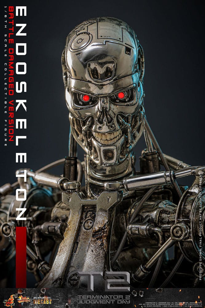 HOT TOYS - Terminator 2: Judgment Day Movie Masterpiece Die-cast Action Figure 1/6 Endoskeleton (Battle Damaged Version)