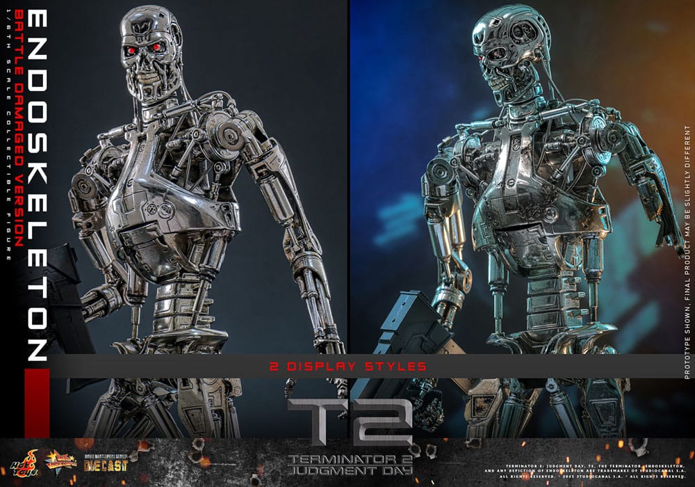 HOT TOYS - Terminator 2: Judgment Day Movie Masterpiece Die-cast Action Figure 1/6 Endoskeleton (Battle Damaged Version)