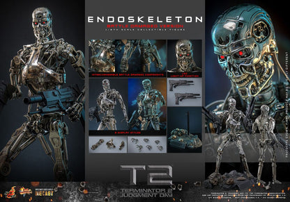 HOT TOYS - Terminator 2: Judgment Day Movie Masterpiece Die-cast Action Figure 1/6 Endoskeleton (Battle Damaged Version)