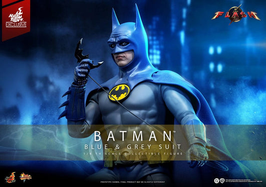HOT TOYS - The Flash Movie Masterpiece Action Figure 1/6 Batman (Blue & Grey Suit) Limited Edition Hot Toys Exclusive  MMS834