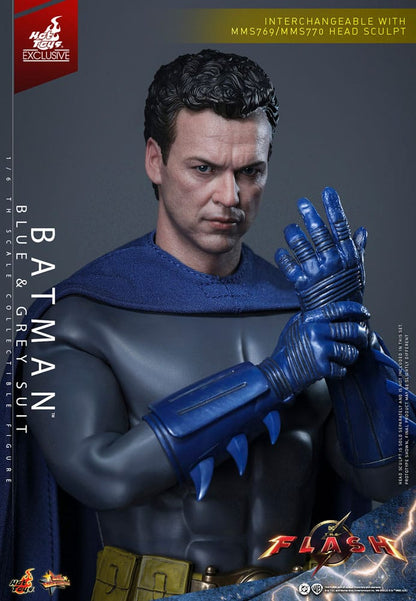 HOT TOYS - The Flash Movie Masterpiece Action Figure 1/6 Batman (Blue & Grey Suit) Limited Edition Hot Toys Exclusive  MMS834