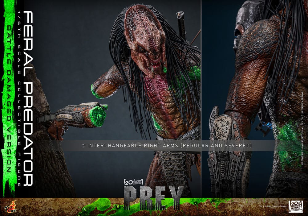 HOT TOYS - Prey Action Figure 1/6 Feral Predator (Battle Damaged Version)