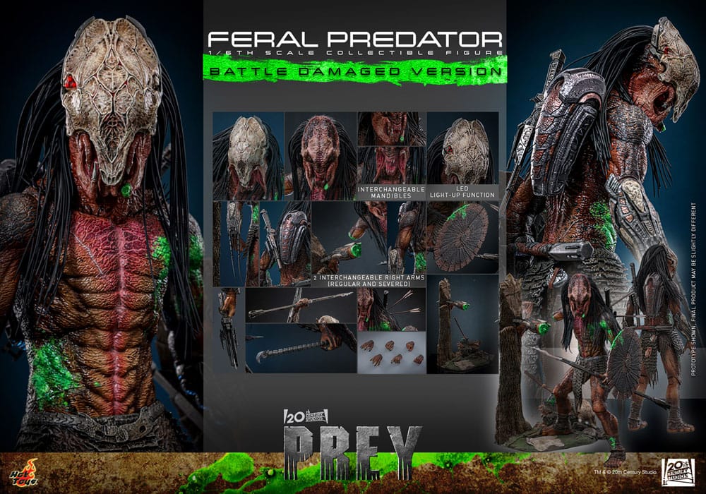 HOT TOYS - Prey Action Figure 1/6 Feral Predator (Battle Damaged Version)