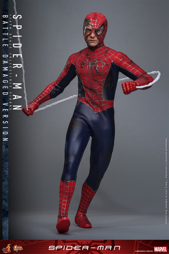 HOT TOYS - Spider-Man Movie Masterpiece Action Figure 1/6 Spider-Man (Battle Damaged Version)  MMS859