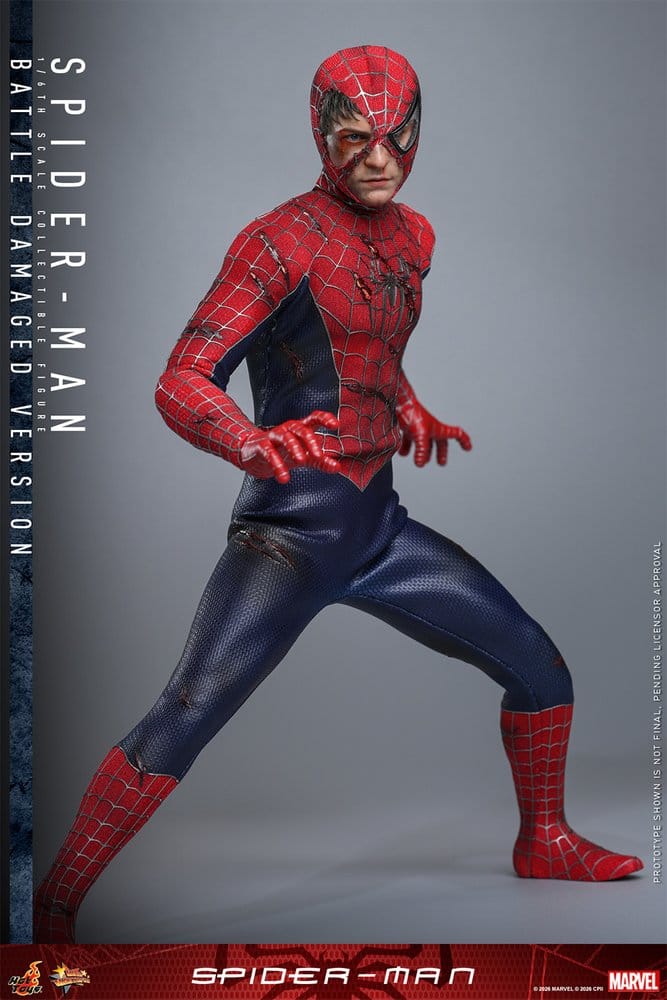 HOT TOYS - Spider-Man Movie Masterpiece Action Figure 1/6 Spider-Man (Battle Damaged Version)  MMS859