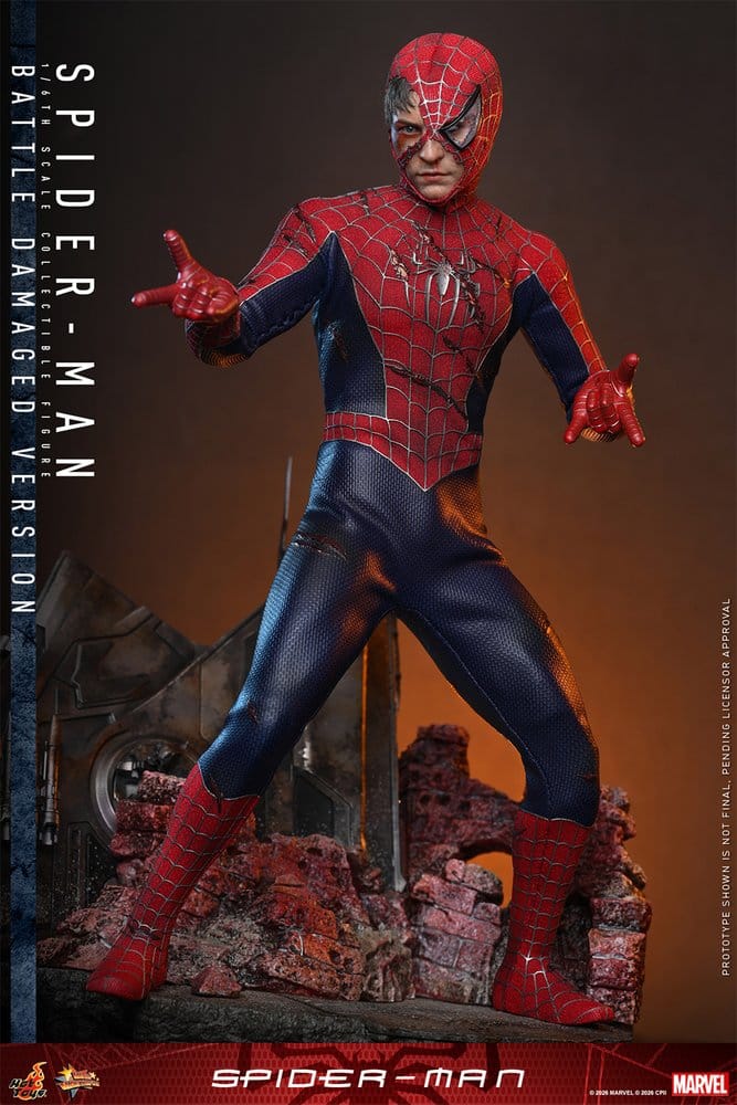 HOT TOYS - Spider-Man Movie Masterpiece Action Figure 1/6 Spider-Man (Battle Damaged Version)  MMS859