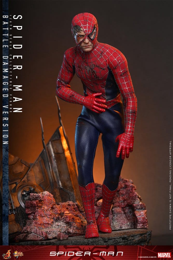 HOT TOYS - Spider-Man Movie Masterpiece Action Figure 1/6 Spider-Man (Battle Damaged Version)  MMS859