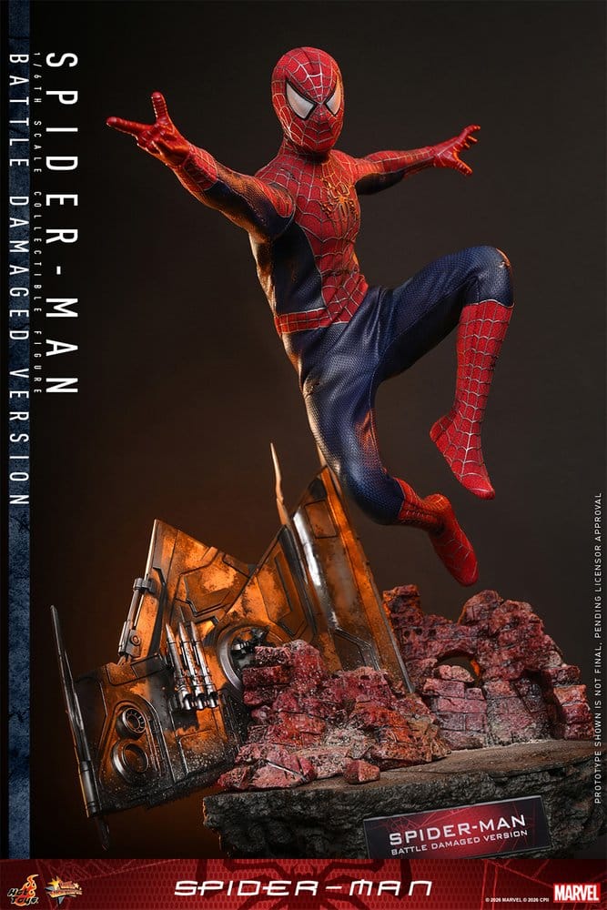 HOT TOYS - Spider-Man Movie Masterpiece Action Figure 1/6 Spider-Man (Battle Damaged Version)  MMS859