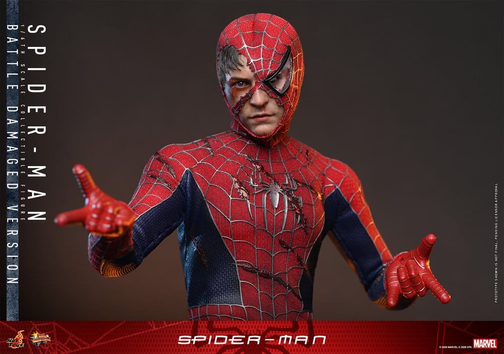 HOT TOYS - Spider-Man Movie Masterpiece Action Figure 1/6 Spider-Man (Battle Damaged Version)  MMS859
