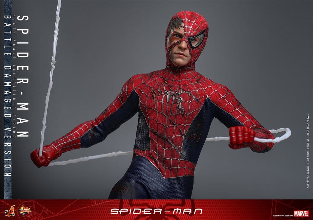 HOT TOYS - Spider-Man Movie Masterpiece Action Figure 1/6 Spider-Man (Battle Damaged Version)  MMS859