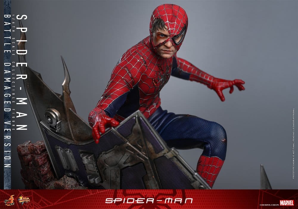 HOT TOYS - Spider-Man Movie Masterpiece Action Figure 1/6 Spider-Man (Battle Damaged Version)  MMS859