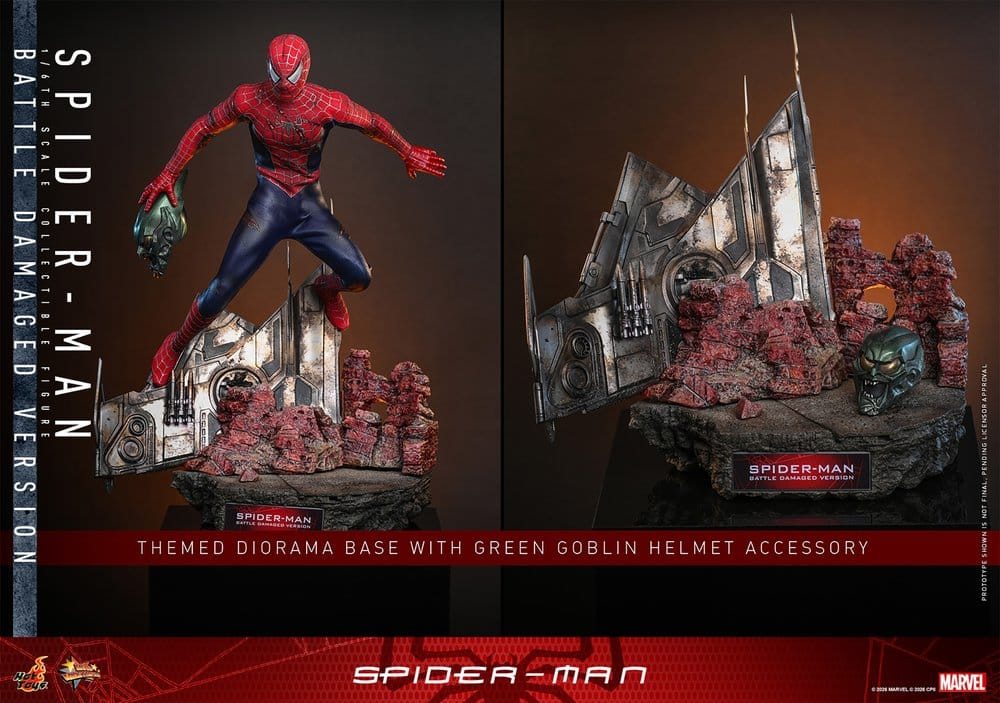 HOT TOYS - Spider-Man Movie Masterpiece Action Figure 1/6 Spider-Man (Battle Damaged Version)  MMS859