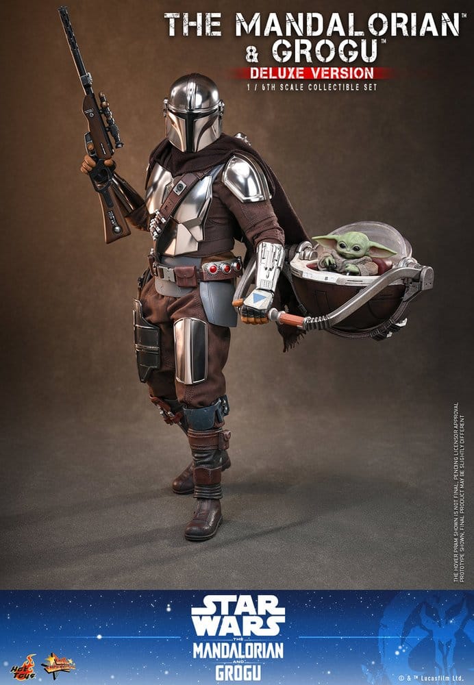 HOT TOYS - Star Wars: The Mandalorian & Grogu Movie Masterpiece Action Figure 1/6 The Mandalorian and Grogu (Deluxe Version)