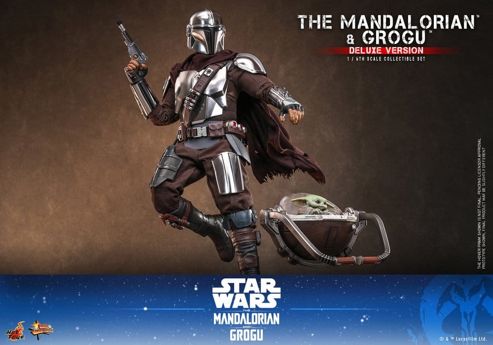 HOT TOYS - Star Wars: The Mandalorian & Grogu Movie Masterpiece Action Figure 1/6 The Mandalorian and Grogu (Deluxe Version)