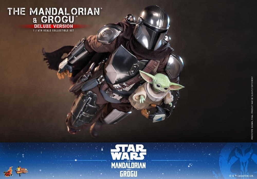 HOT TOYS - Star Wars: The Mandalorian & Grogu Movie Masterpiece Action Figure 1/6 The Mandalorian and Grogu (Deluxe Version)