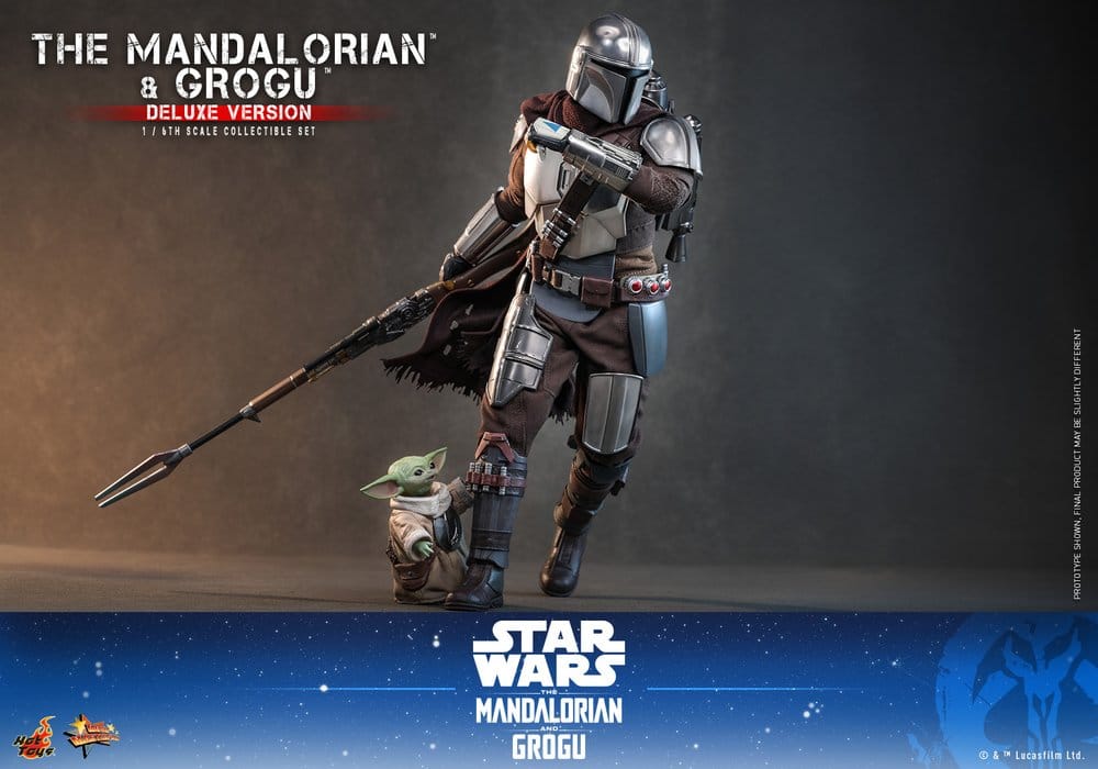 HOT TOYS - Star Wars: The Mandalorian & Grogu Movie Masterpiece Action Figure 1/6 The Mandalorian and Grogu (Deluxe Version)