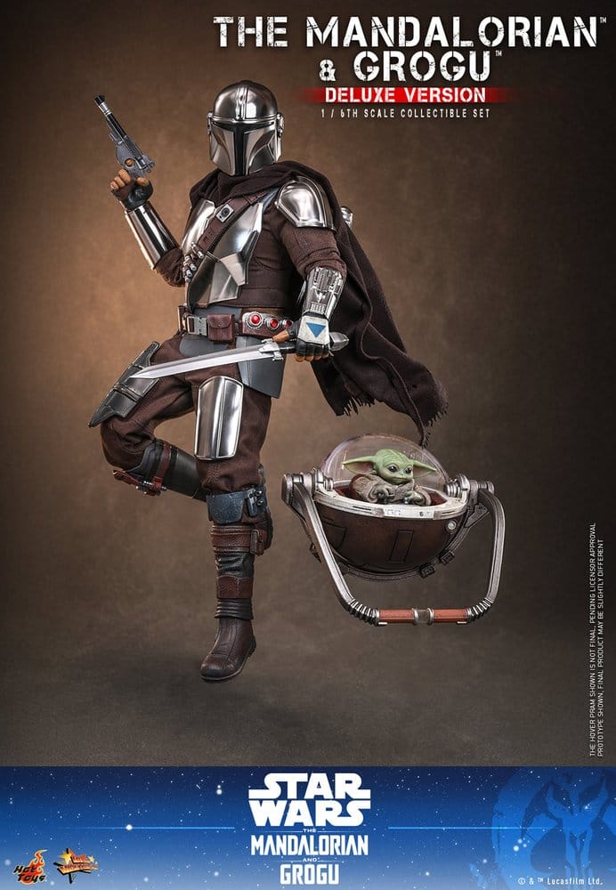 HOT TOYS - Star Wars: The Mandalorian & Grogu Movie Masterpiece Action Figure 1/6 The Mandalorian and Grogu (Deluxe Version)