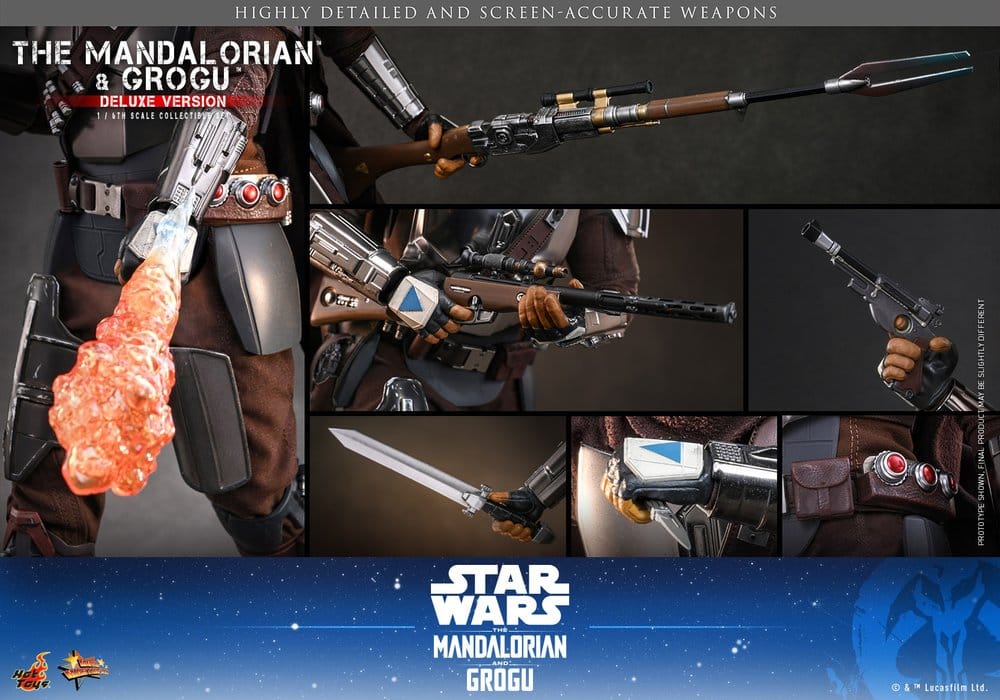 HOT TOYS - Star Wars: The Mandalorian & Grogu Movie Masterpiece Action Figure 1/6 The Mandalorian and Grogu (Deluxe Version)