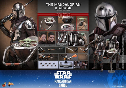 HOT TOYS - Star Wars: The Mandalorian & Grogu Movie Masterpiece Action Figure 1/6 The Mandalorian and Grogu (Deluxe Version)