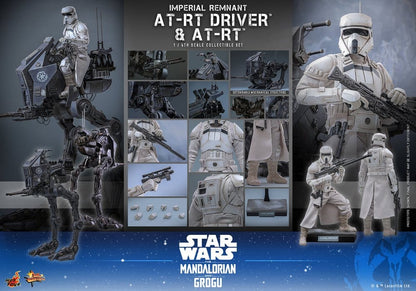 HOT TOYS - Star Wars: The Mandalorian & Grogu Movie Masterpiece Action Figure Set 1/6 Imperial Remnant AT-RT Driver & AT-RT