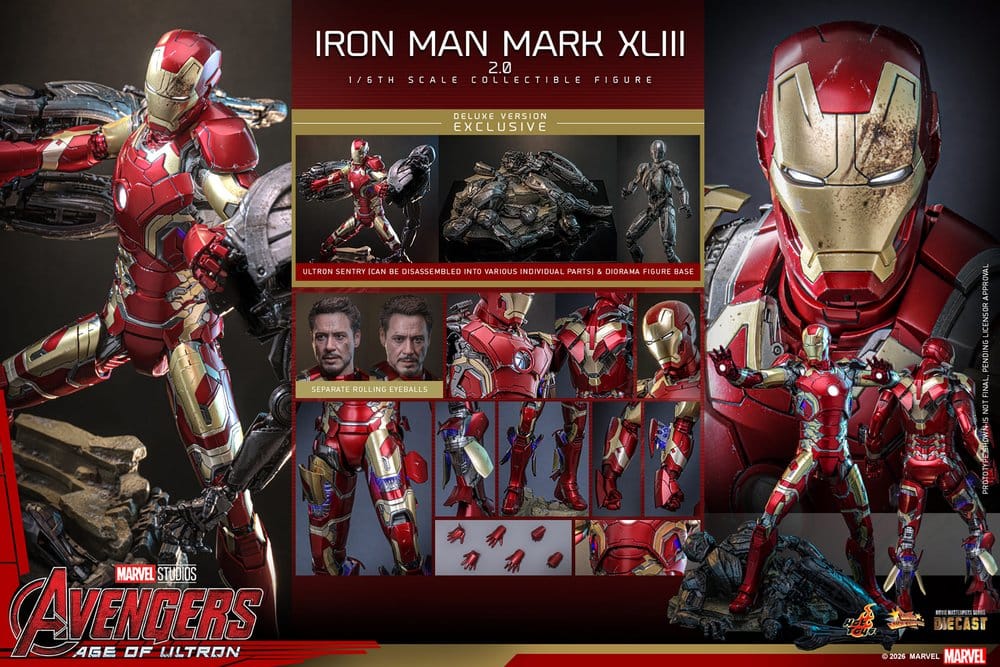 HOT TOYS - Avengers: Age of Ultron Movie Masterpiece Diecast Action Figure 1/6 Iron Man Mark XLIII (2.0) (Deluxe Version)