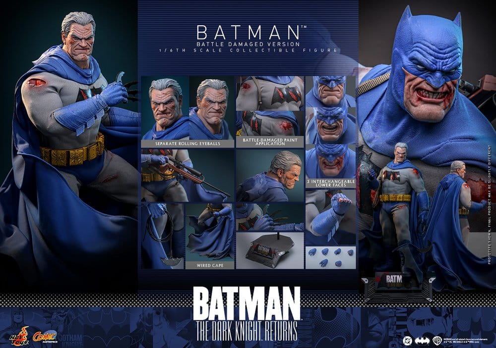HOT TOYS - Batman: The Dark Knight Returns Comic Masterpiece Action Figure 1/6 Batman (Battle Damaged Version)