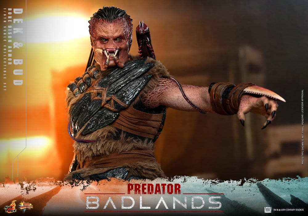 HOT TOYS - Predator: Badlands Movie Masterpiece Action Figures 2-Pack 1/6 Dek (Bone Bison Armor) and Bud